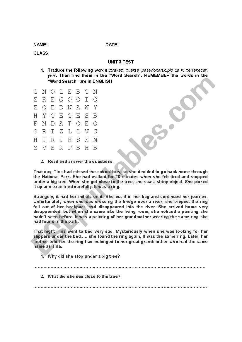 Past and Past Perfect Tense worksheet