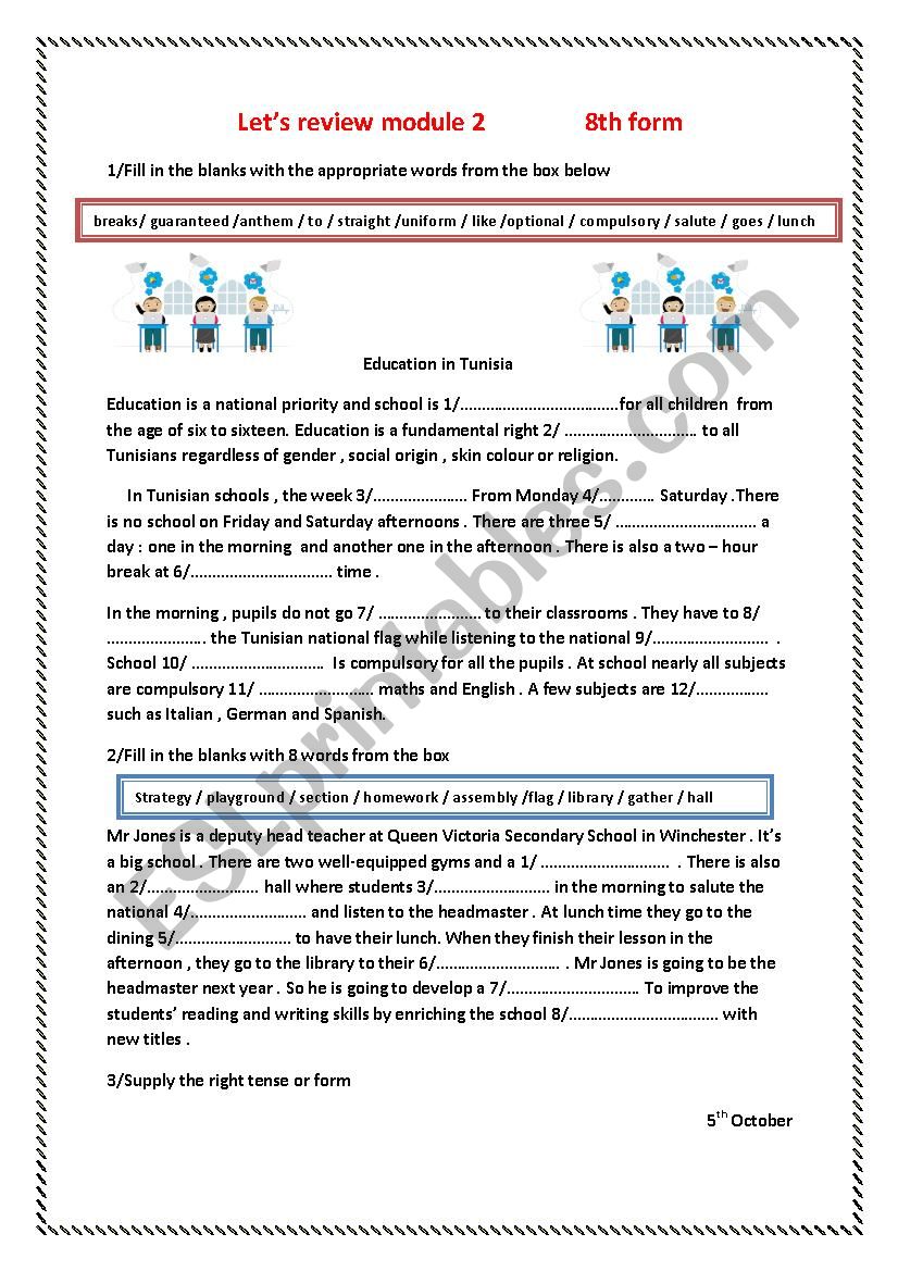letÂ´s review  worksheet