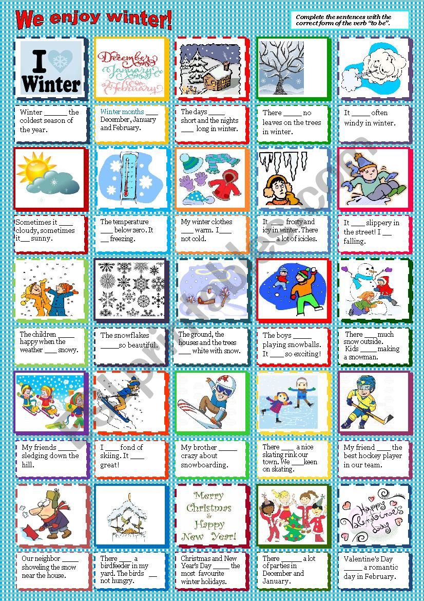 We enjoy winter! worksheet