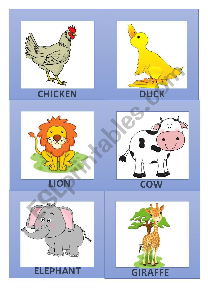 animals clipart 3/3 worksheet