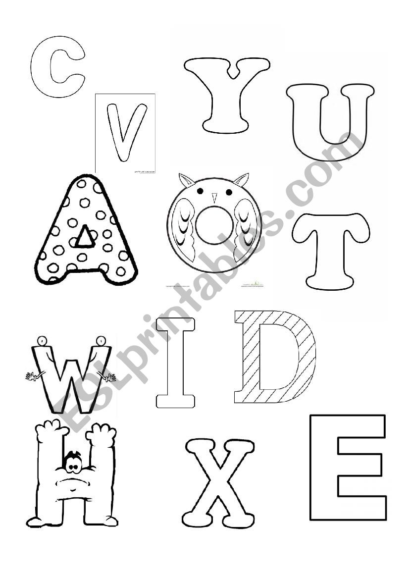 Alphabet coloring worksheet