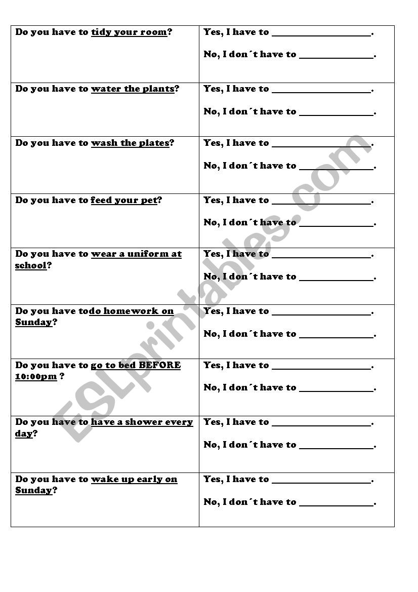  have to questionnaire for children.