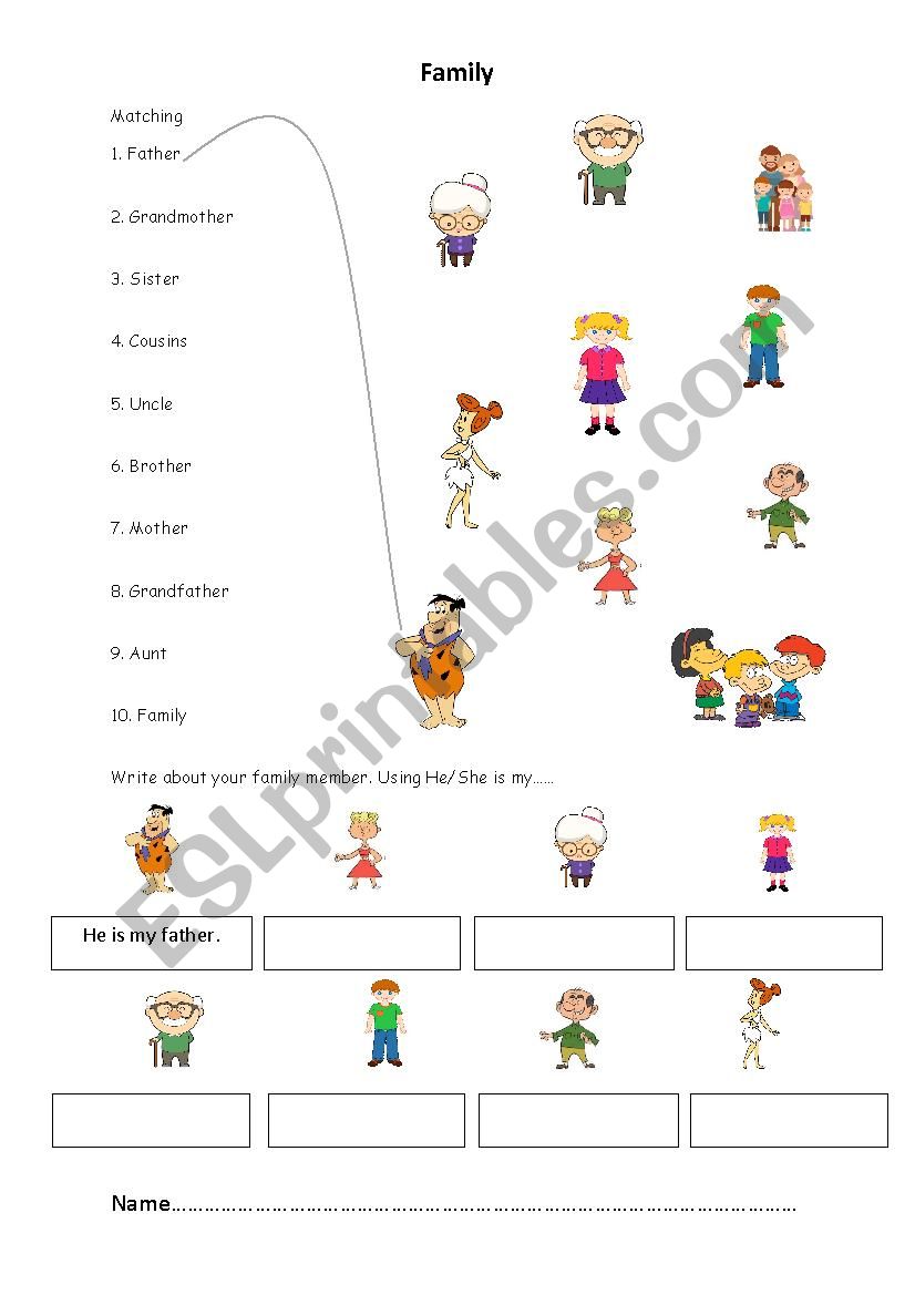 My family worksheet