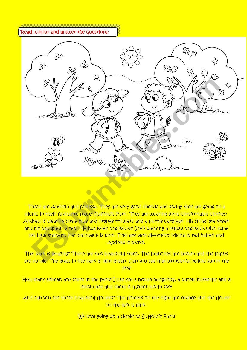 friends-picnic worksheet