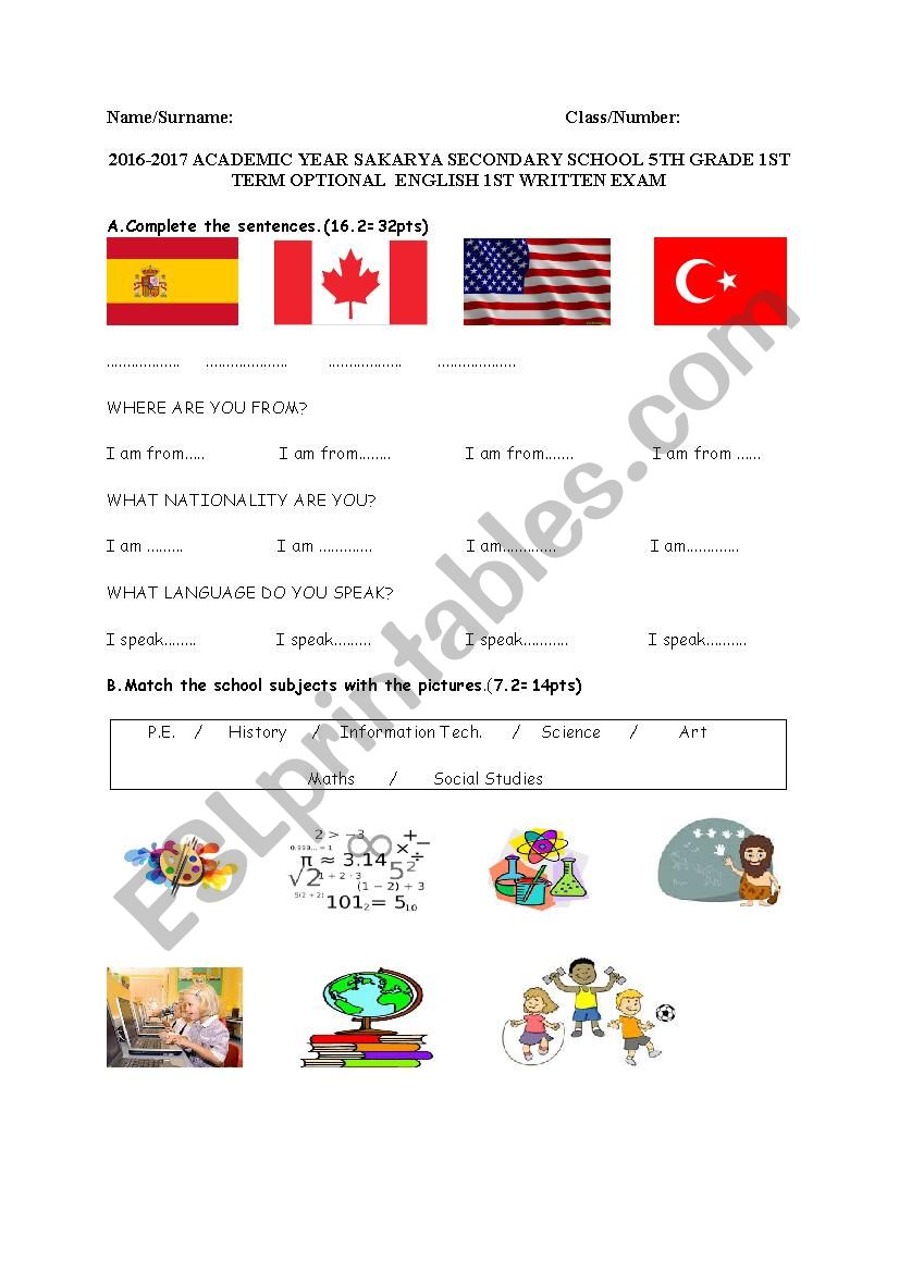 countries nationalities worksheet