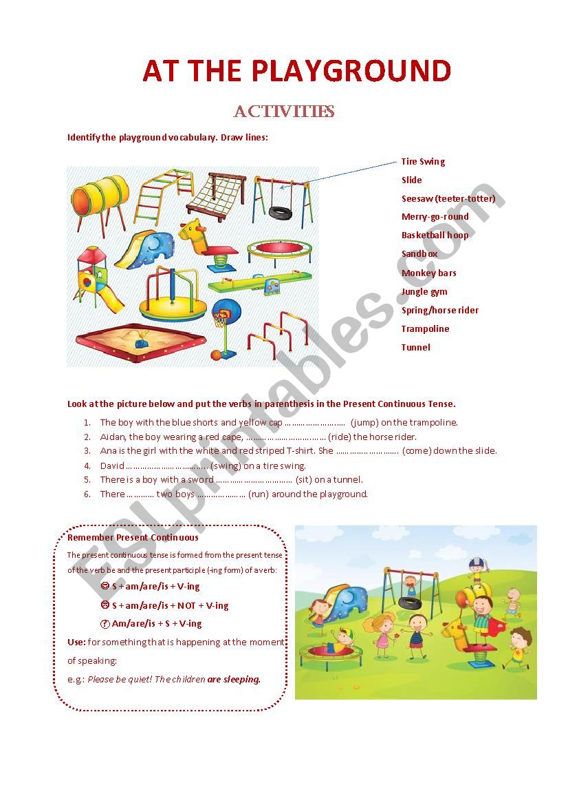 At the Playground - Activities set