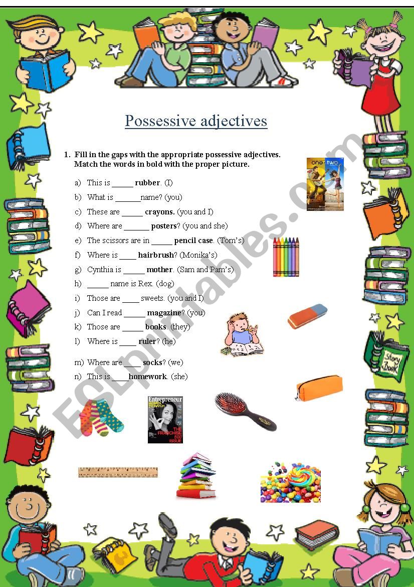 Possessive adjectives worksheet