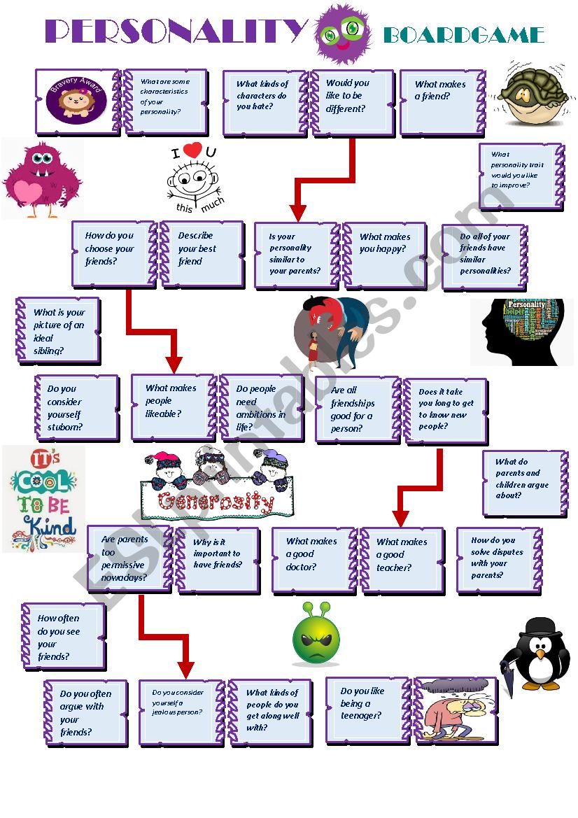Personality Boardgame worksheet