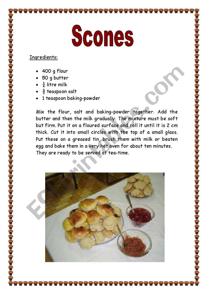 Scones worksheet