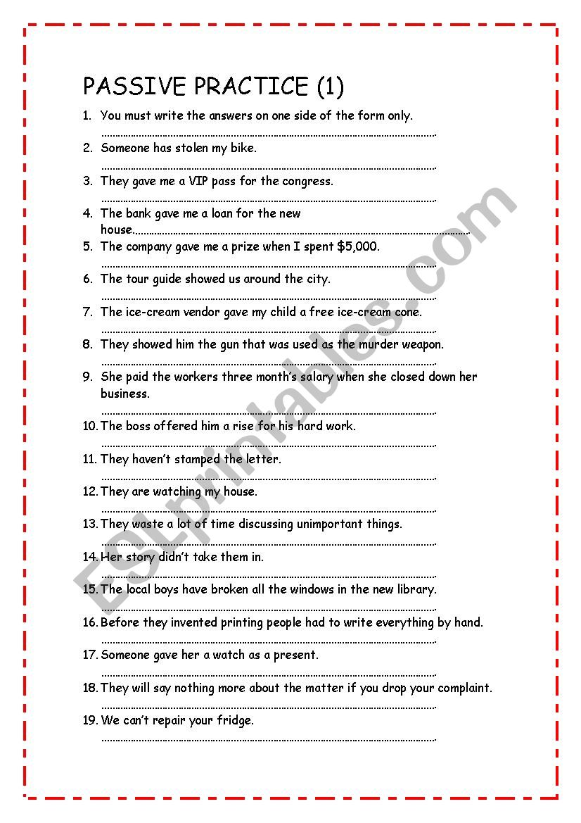 Passive Practice 1 worksheet