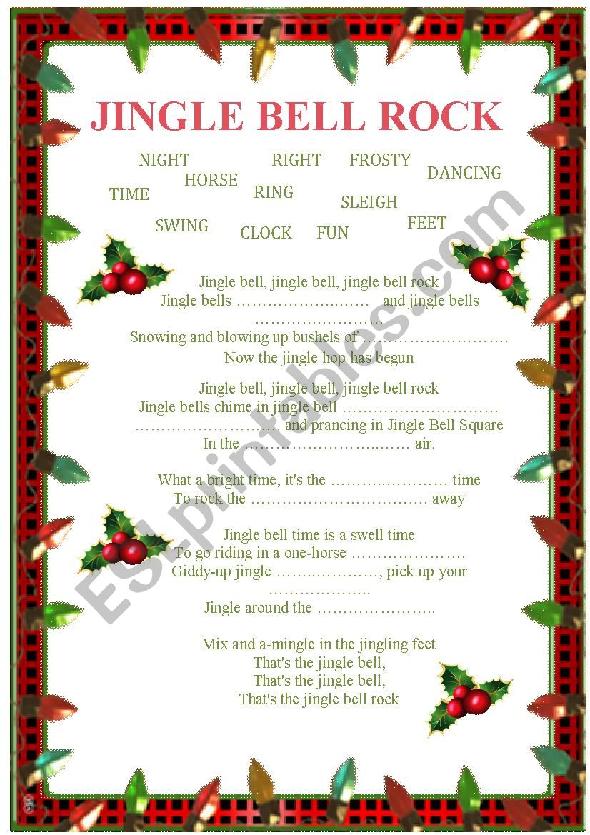 jingle bell rock worksheet.