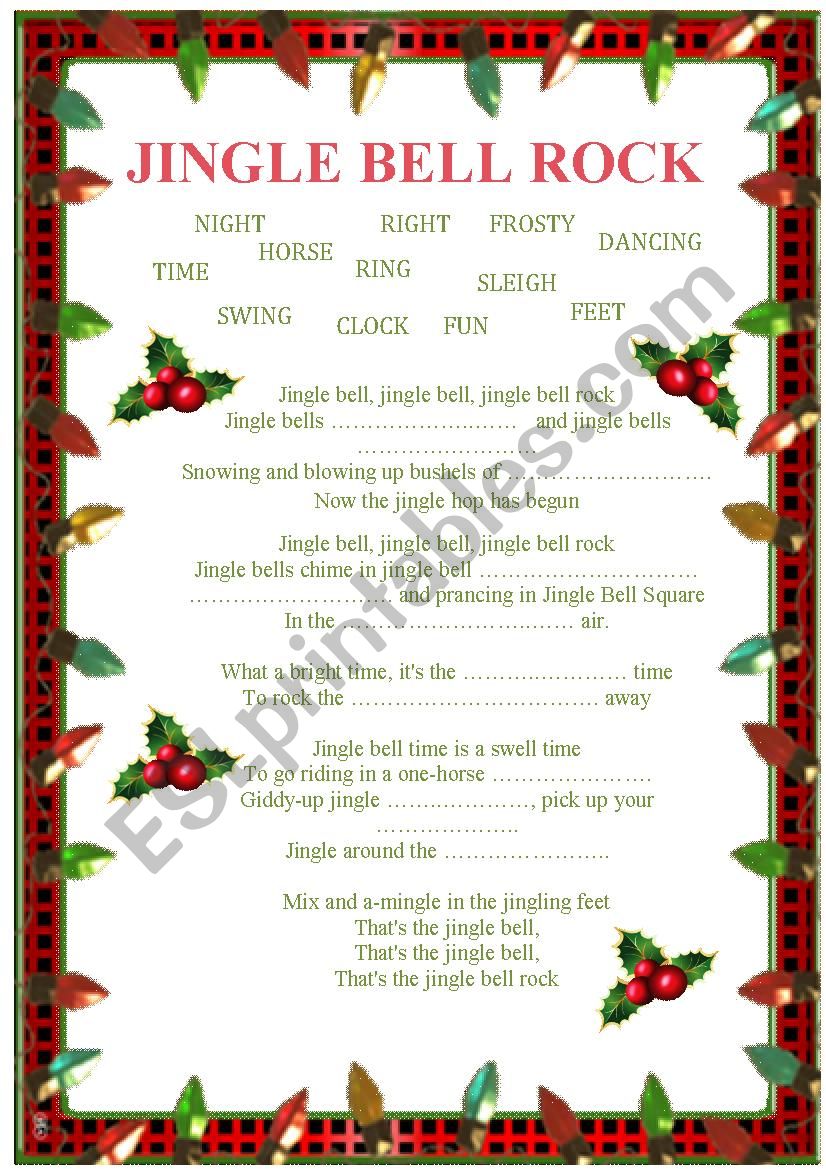 jingle bell rock worksheet