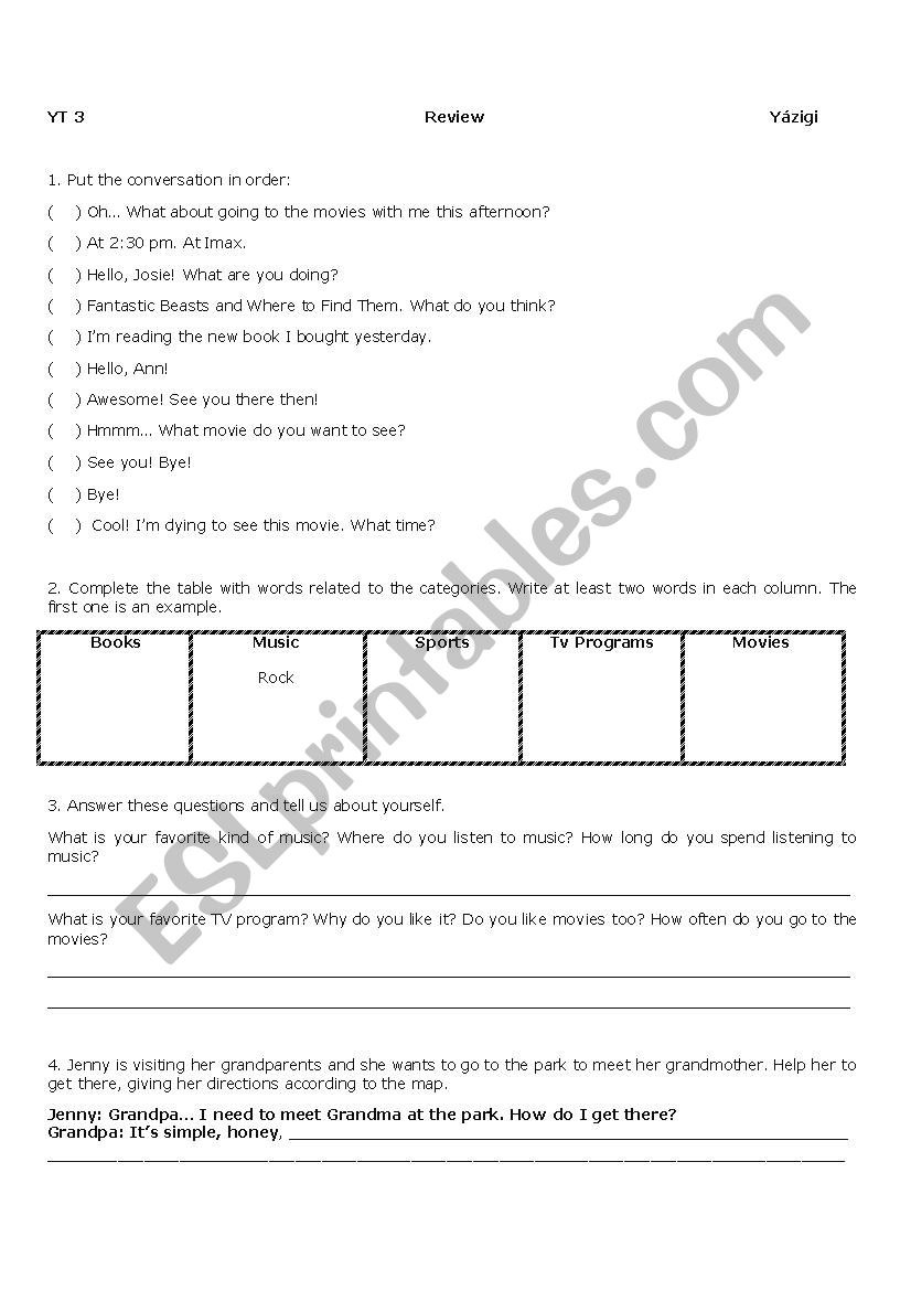 YT3 Review YÃ¡zigi - different exercises