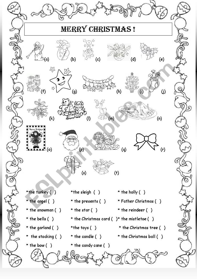 Merry Christmas worksheet