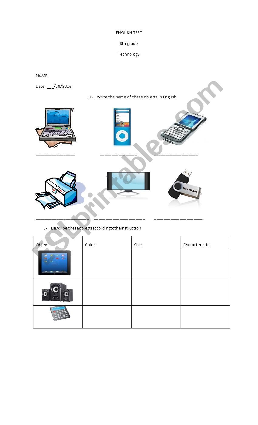 technology vocabulary worksheet