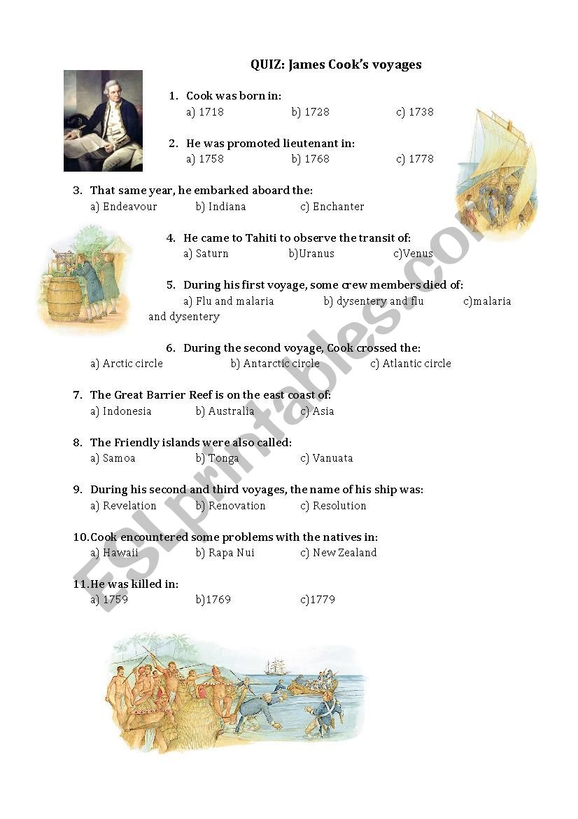 QUIZ Captain James Cooks voyages