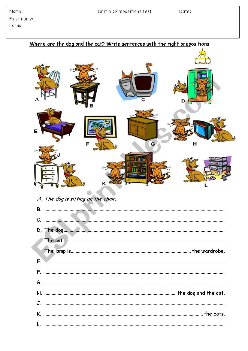 prepositions worksheet