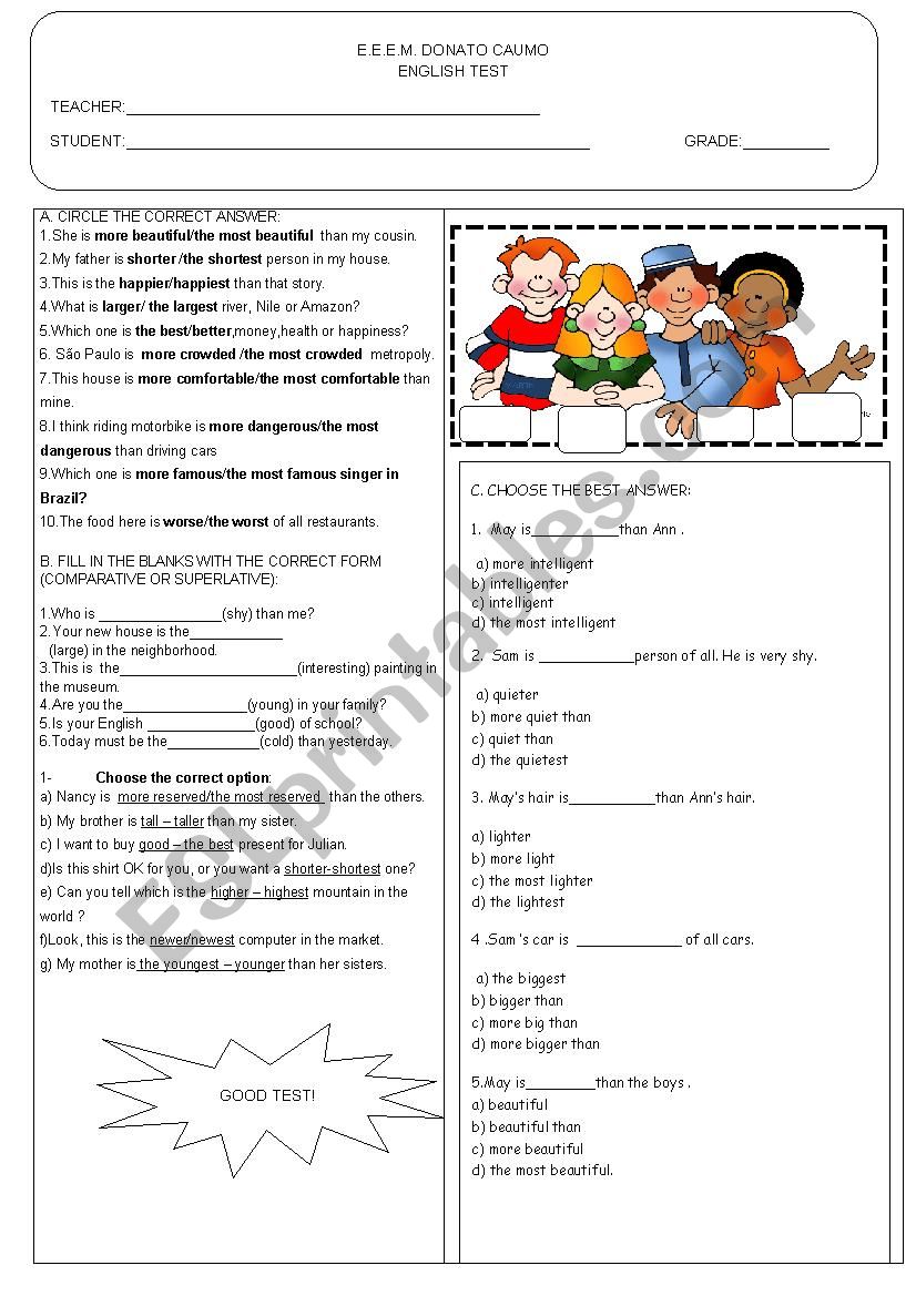 Test Comparative and Superlative