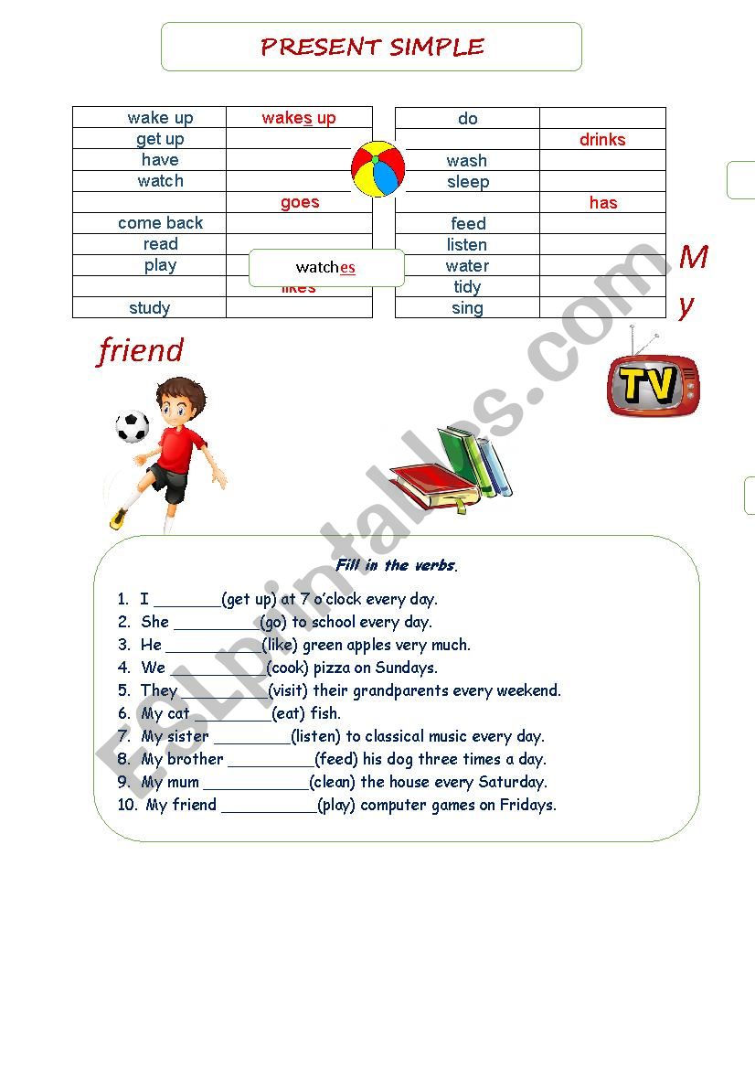 Present Simple Affirmative worksheet