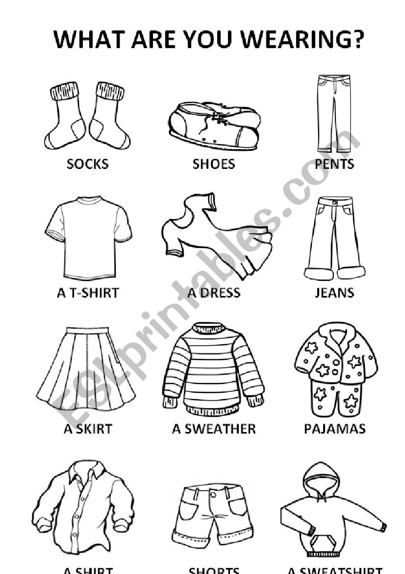 Clothes (What are you wearing?) - ESL worksheet by 1990rozman