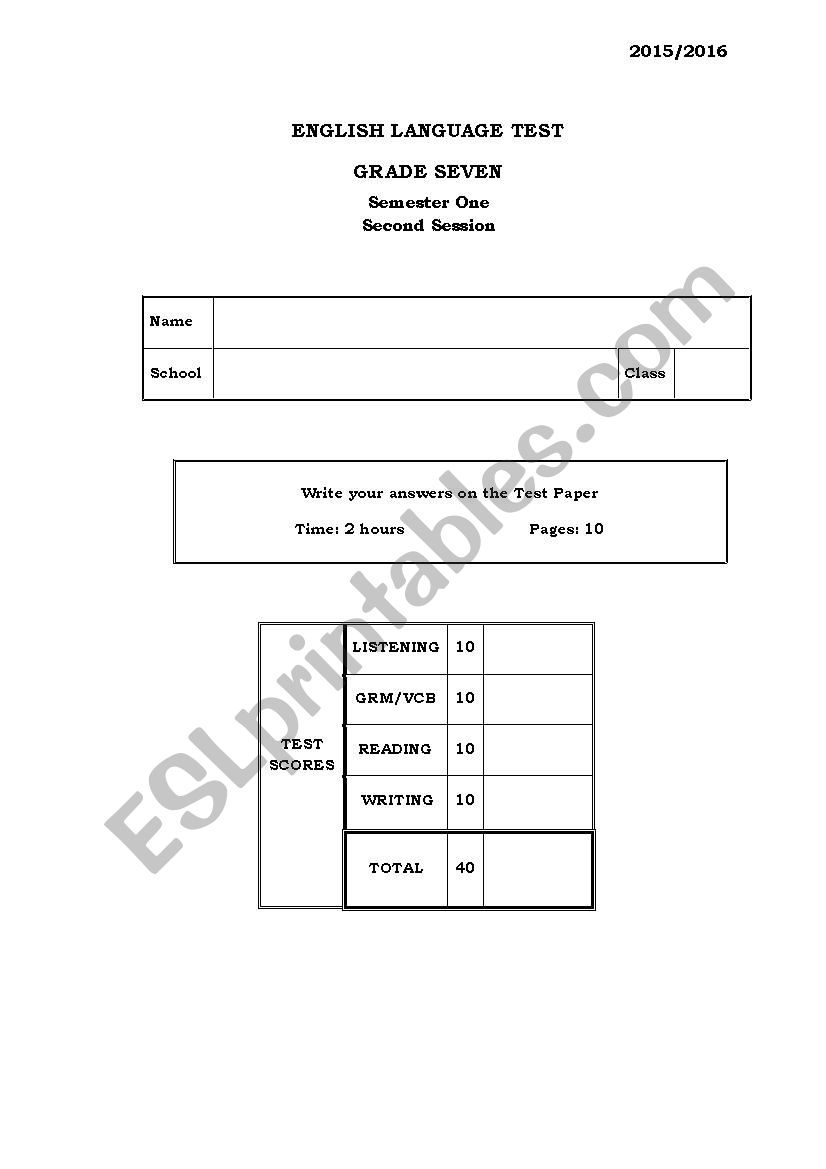 4 skills final test worksheet