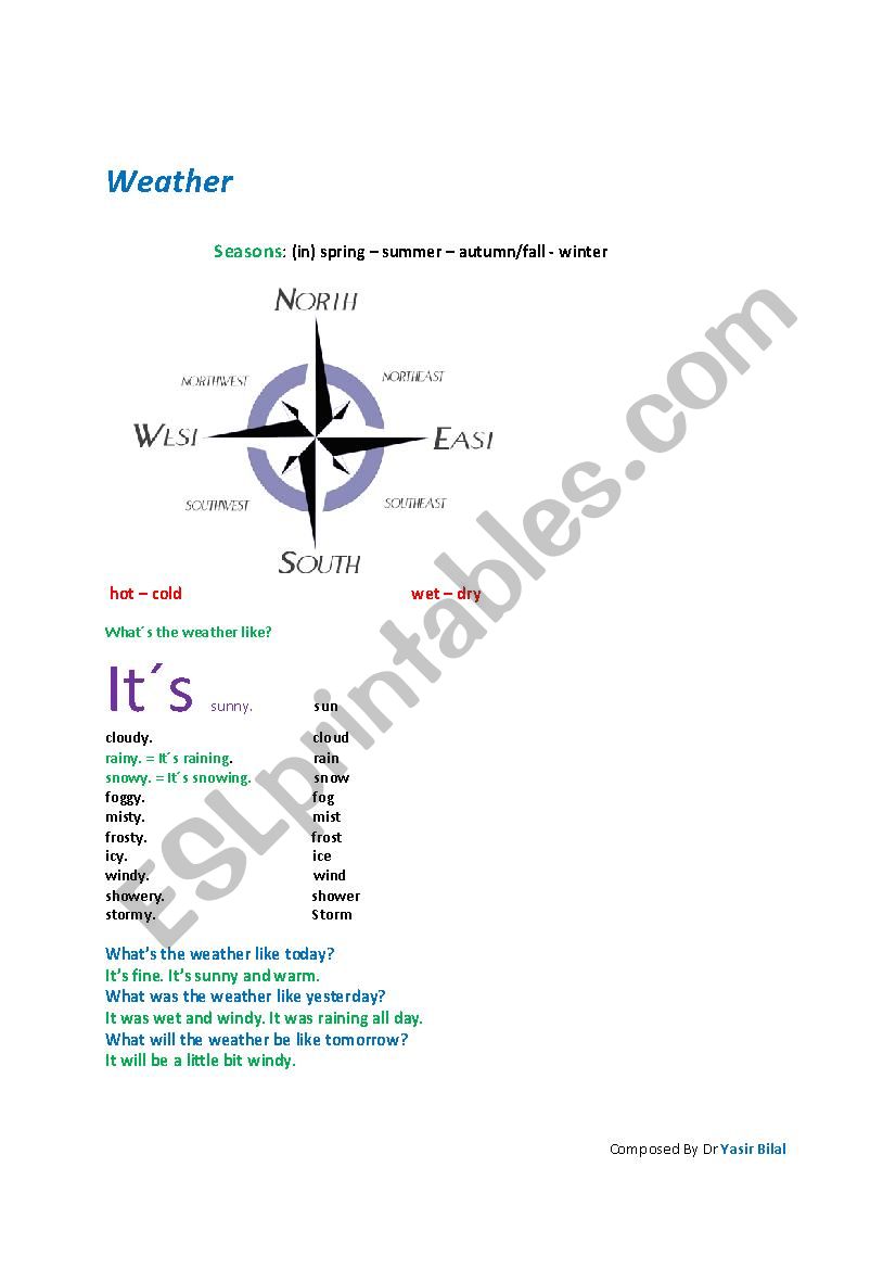 weather  worksheet