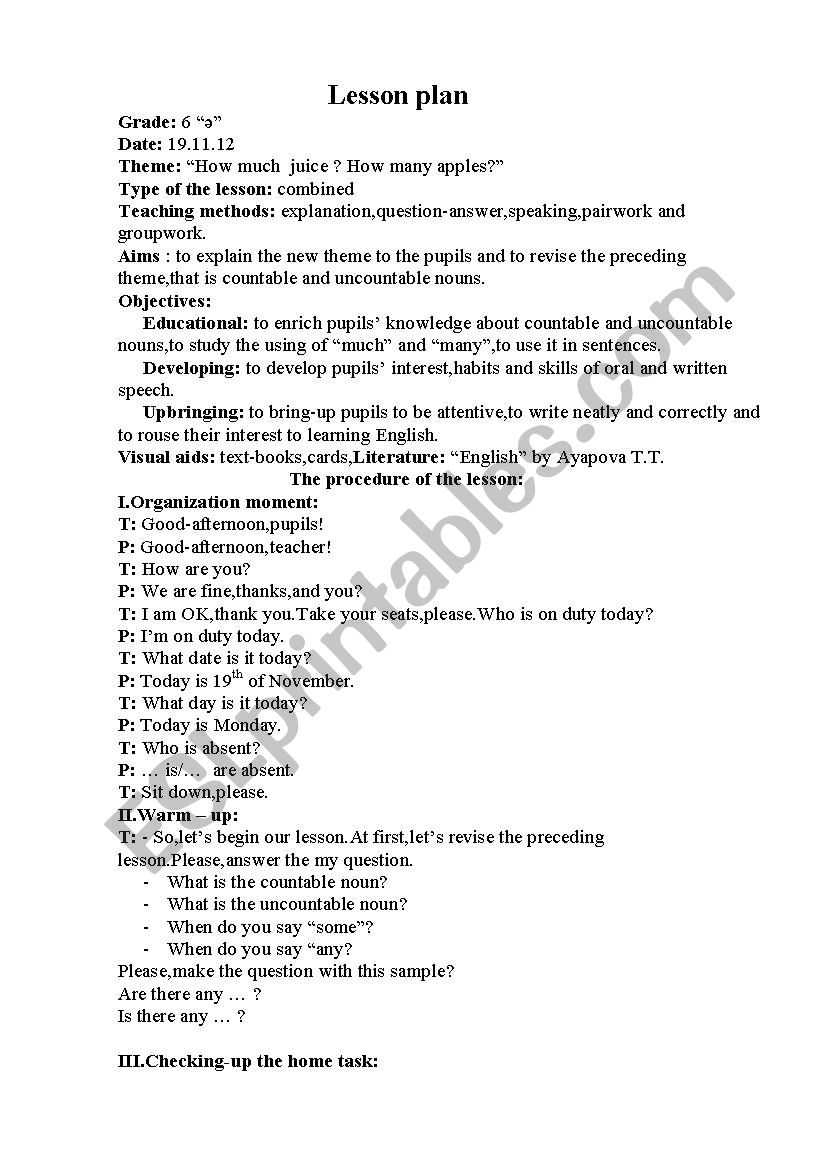 How much juice? worksheet