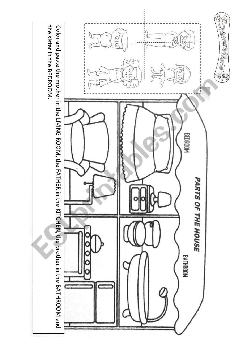 Family and Parts of the house worksheet