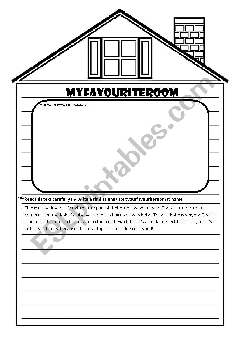 MY FAVOURITE ROOM AT HOME worksheet