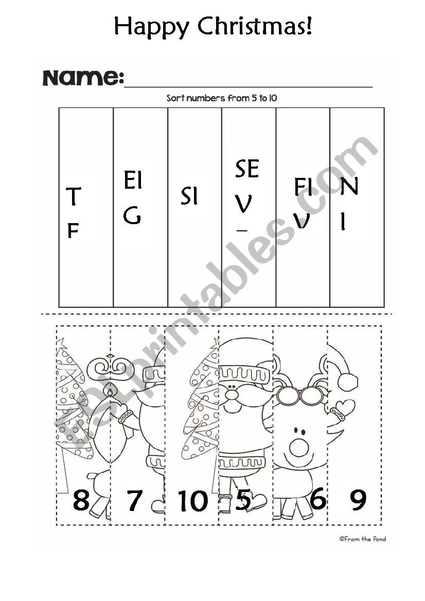 Christmas puzzle worksheet