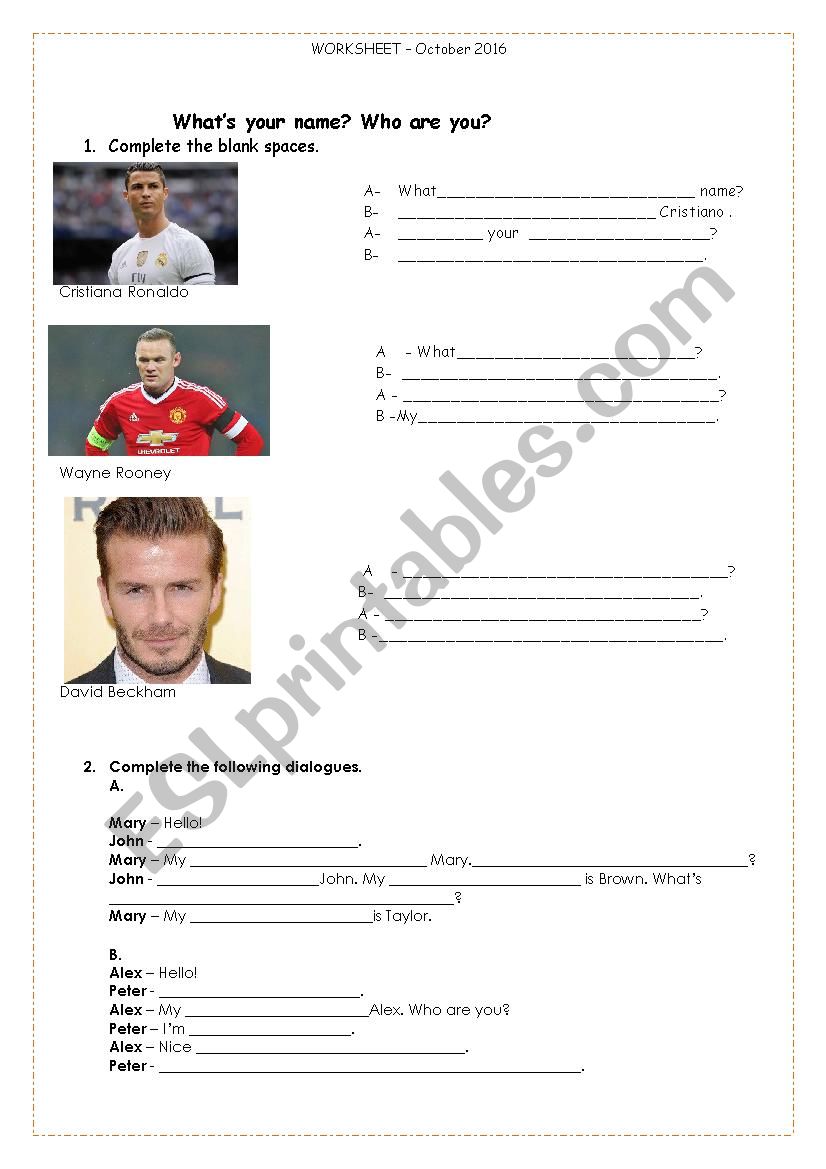 Who are you? worksheet