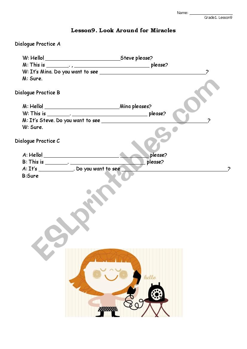 Phone Conversation Practice  worksheet