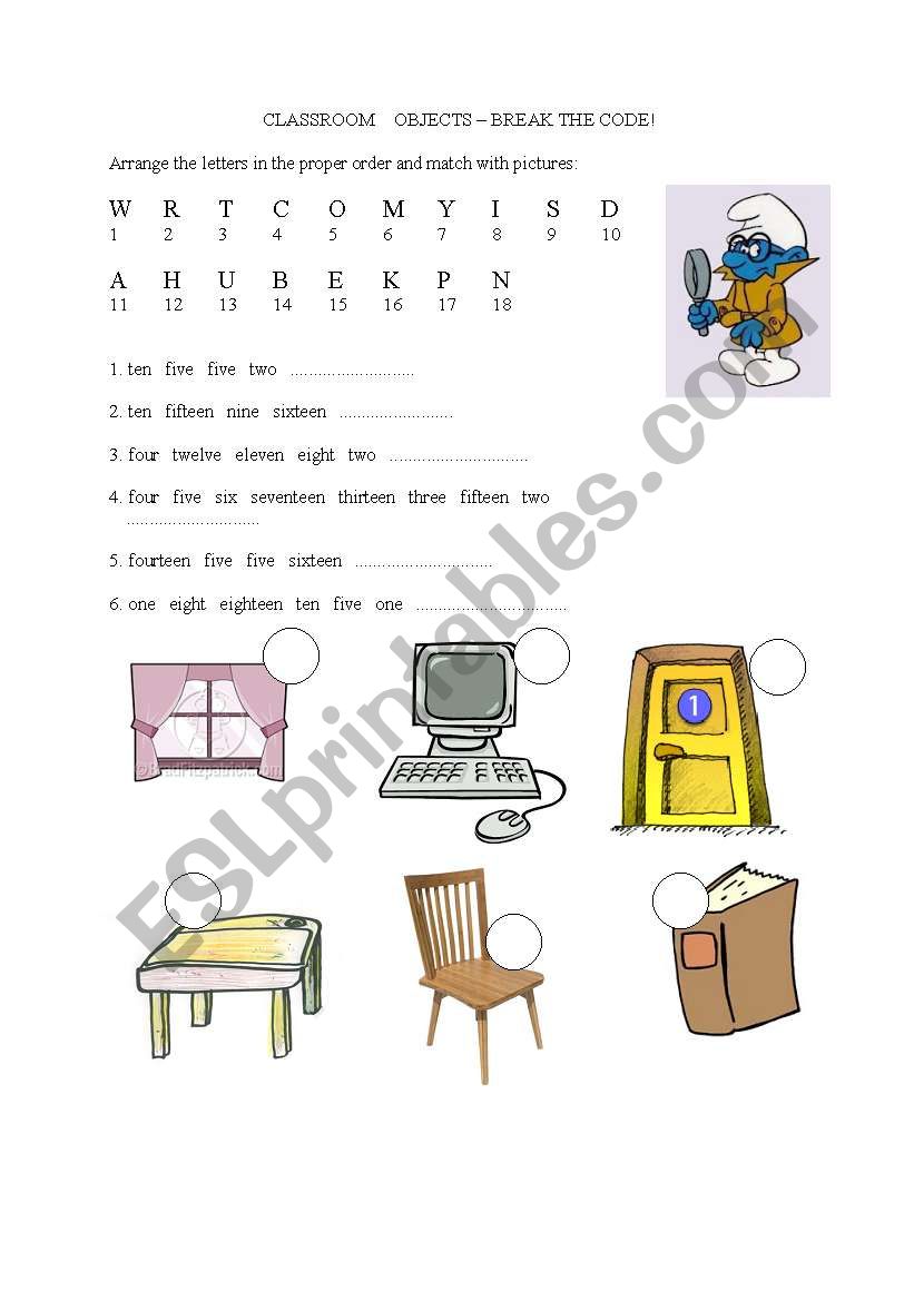 Classroom objects - break the code!