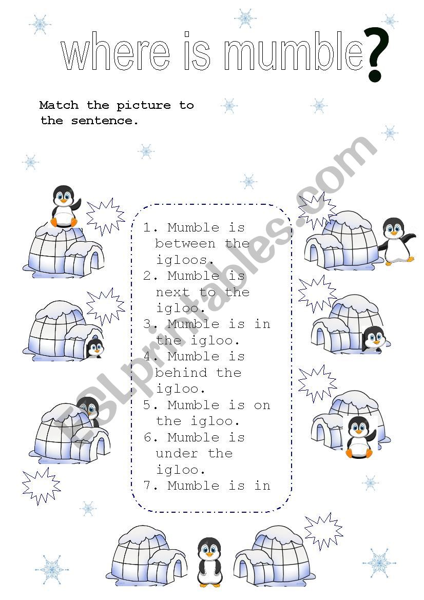 Where is Mumble? worksheet