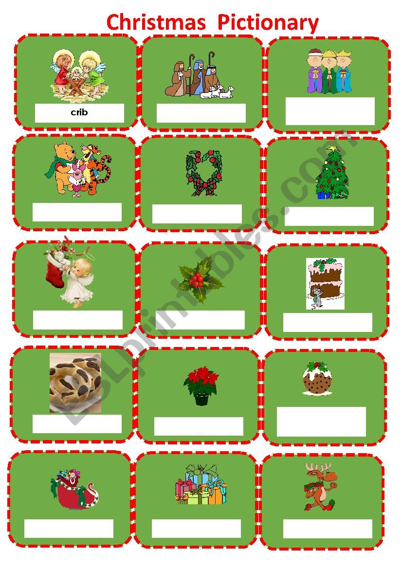 Christmas Pictionary worksheet