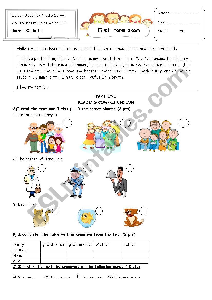 exam for beginners  worksheet