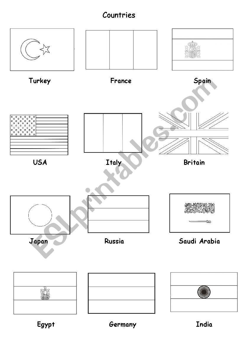 countries worksheet