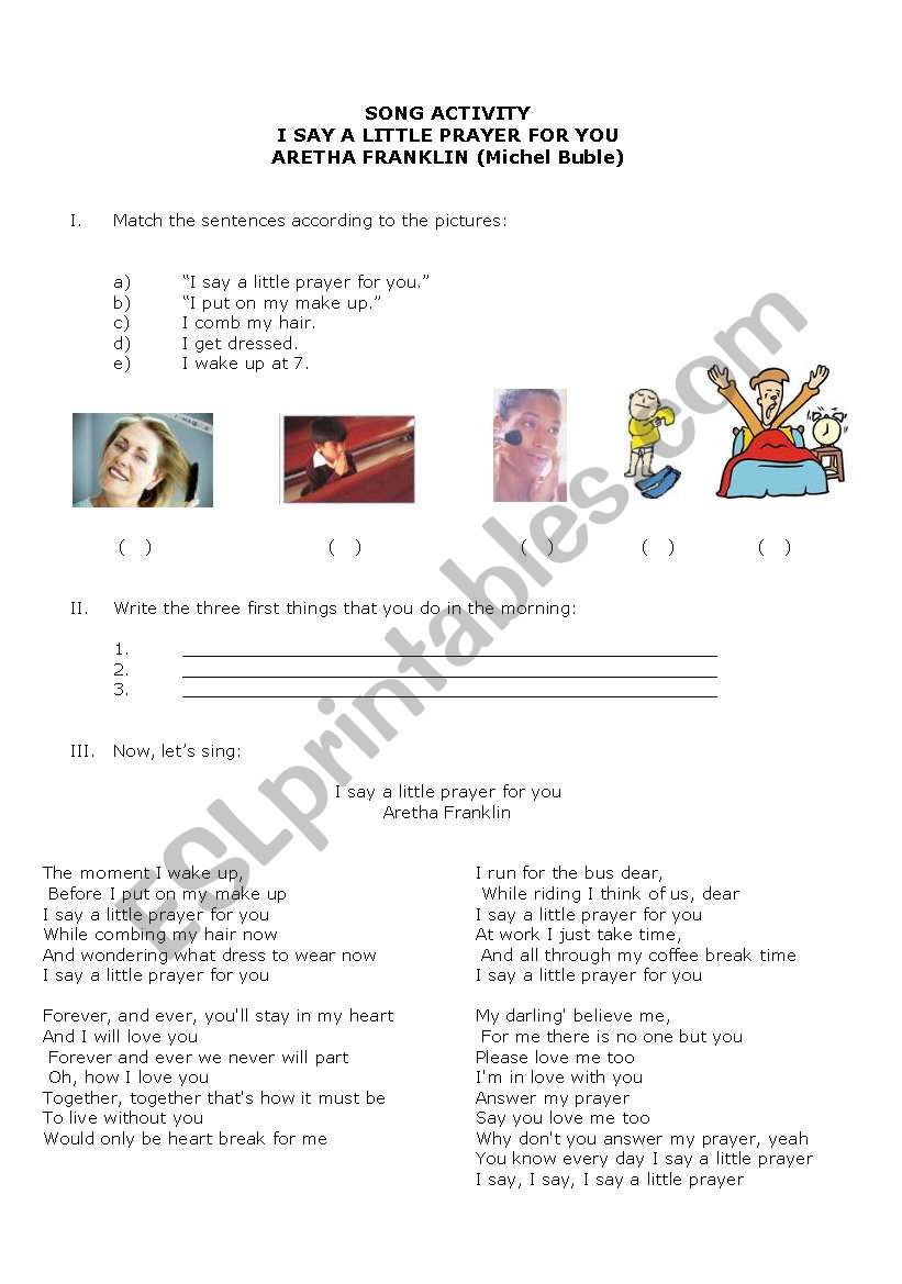 Daily activity worksheet