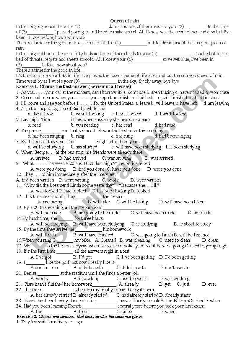 advanced-tenses-esl-worksheet-by-trangphan