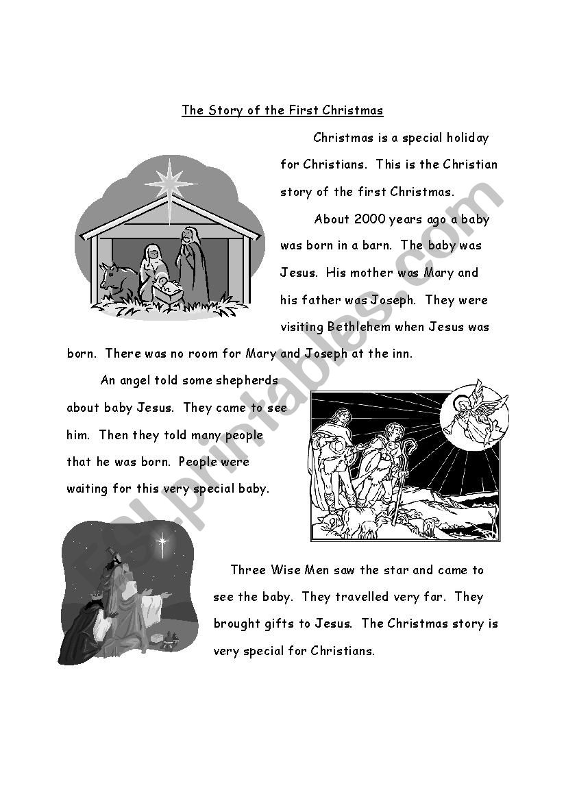 The First Christmas worksheet