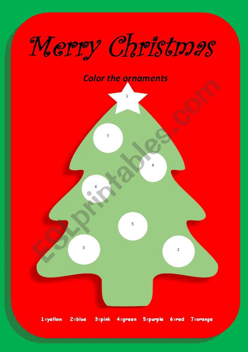 Merry Christmas coloring worksheet