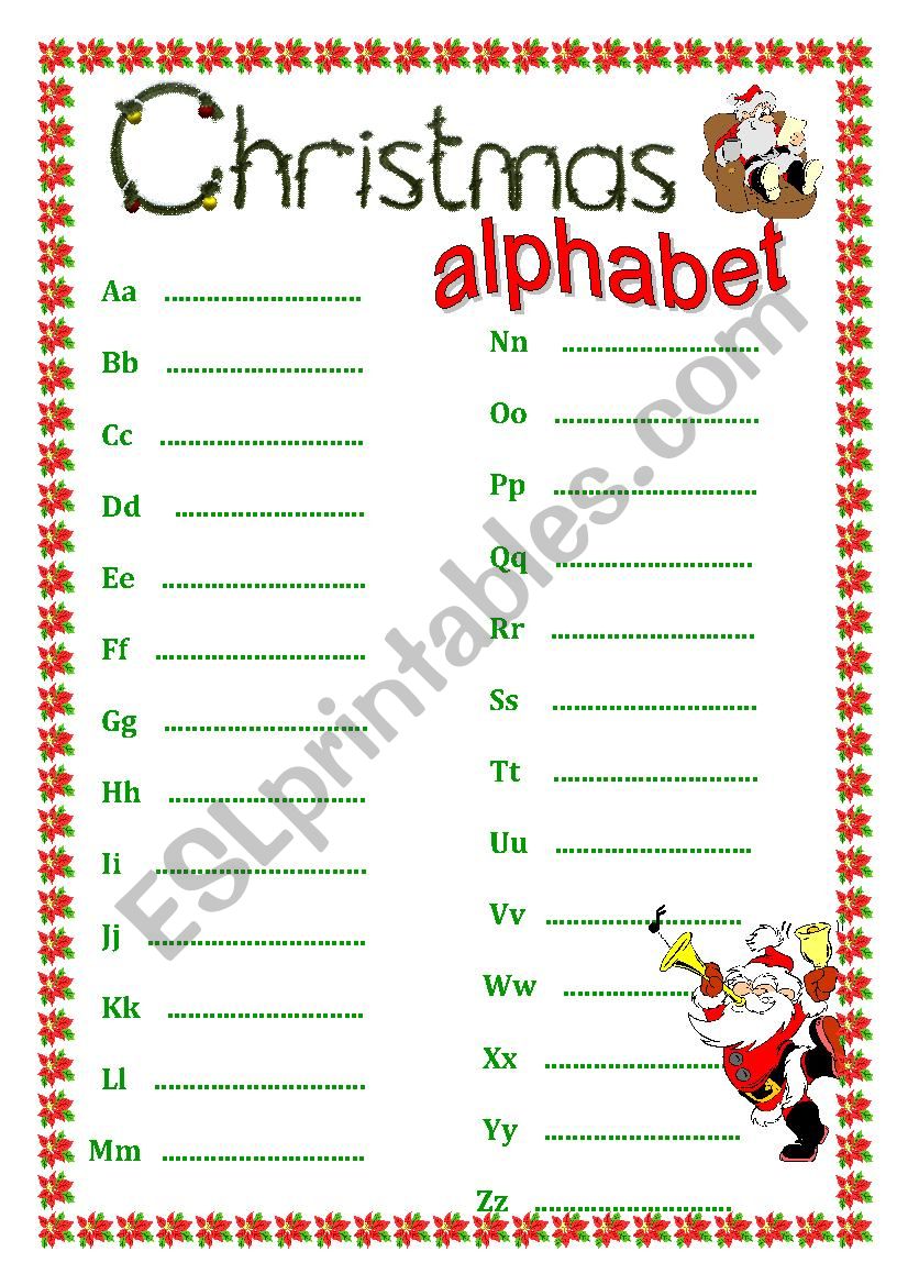 Christmas Alphabet worksheet