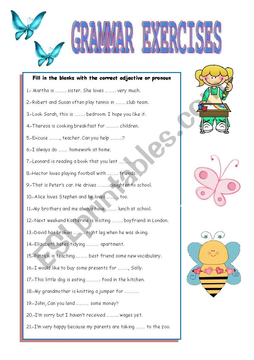 GRAMMAR EXERCISES worksheet