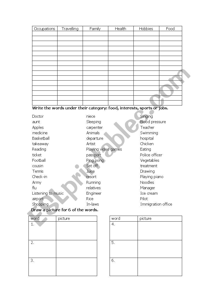 vocabulary review worksheet