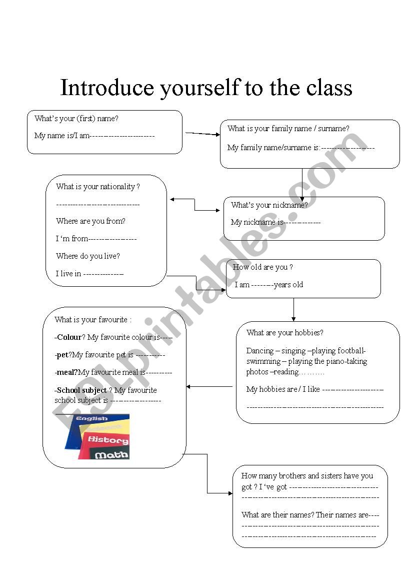 introduce oneself worksheet