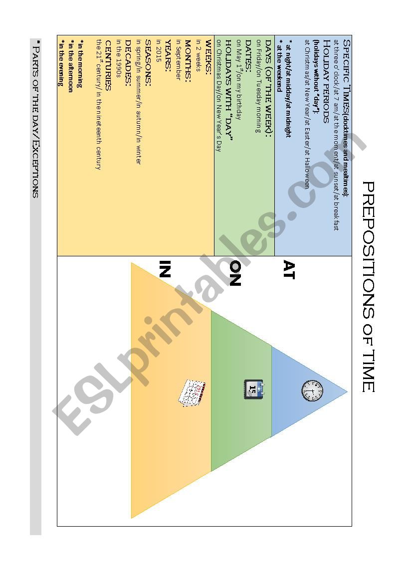 Prepositions of time worksheet