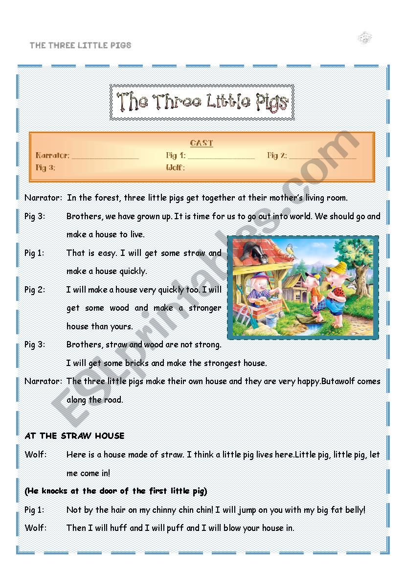 The three little pigs - Playscript for fun drama classes