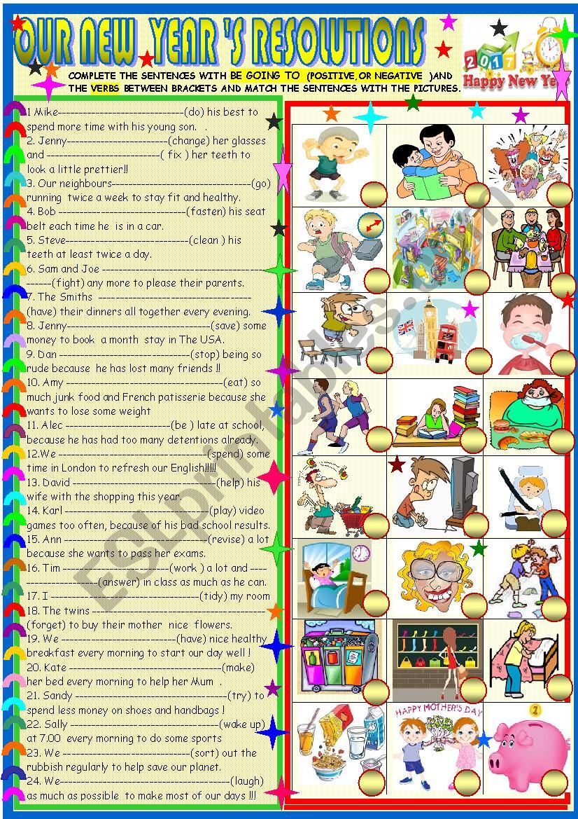 New yearÂ´s resolutions :new updated with be going to