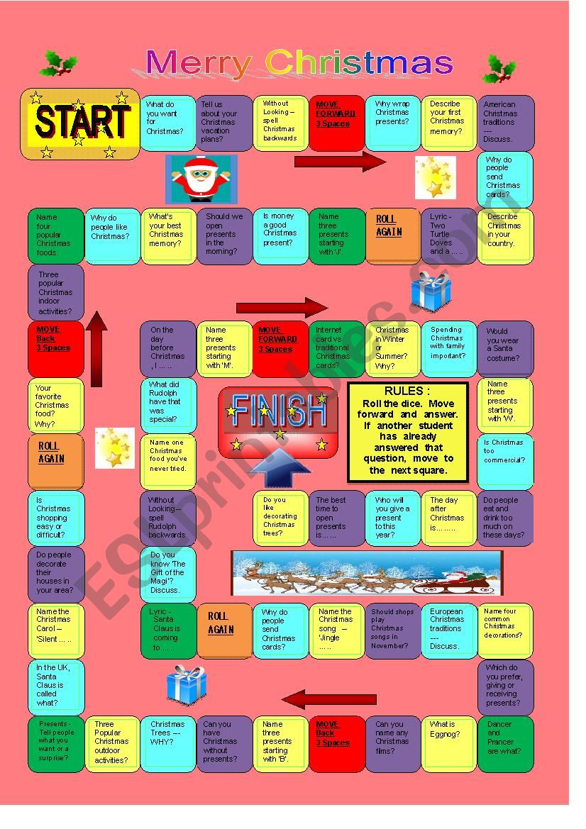 Ultimate Christmas Board Game worksheet