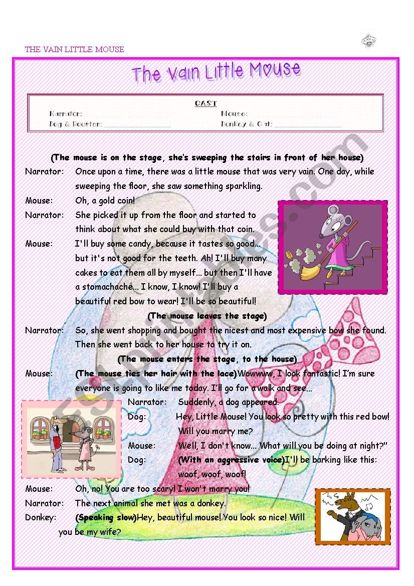 The vain little mouse - Playscript for fun drama lessons!